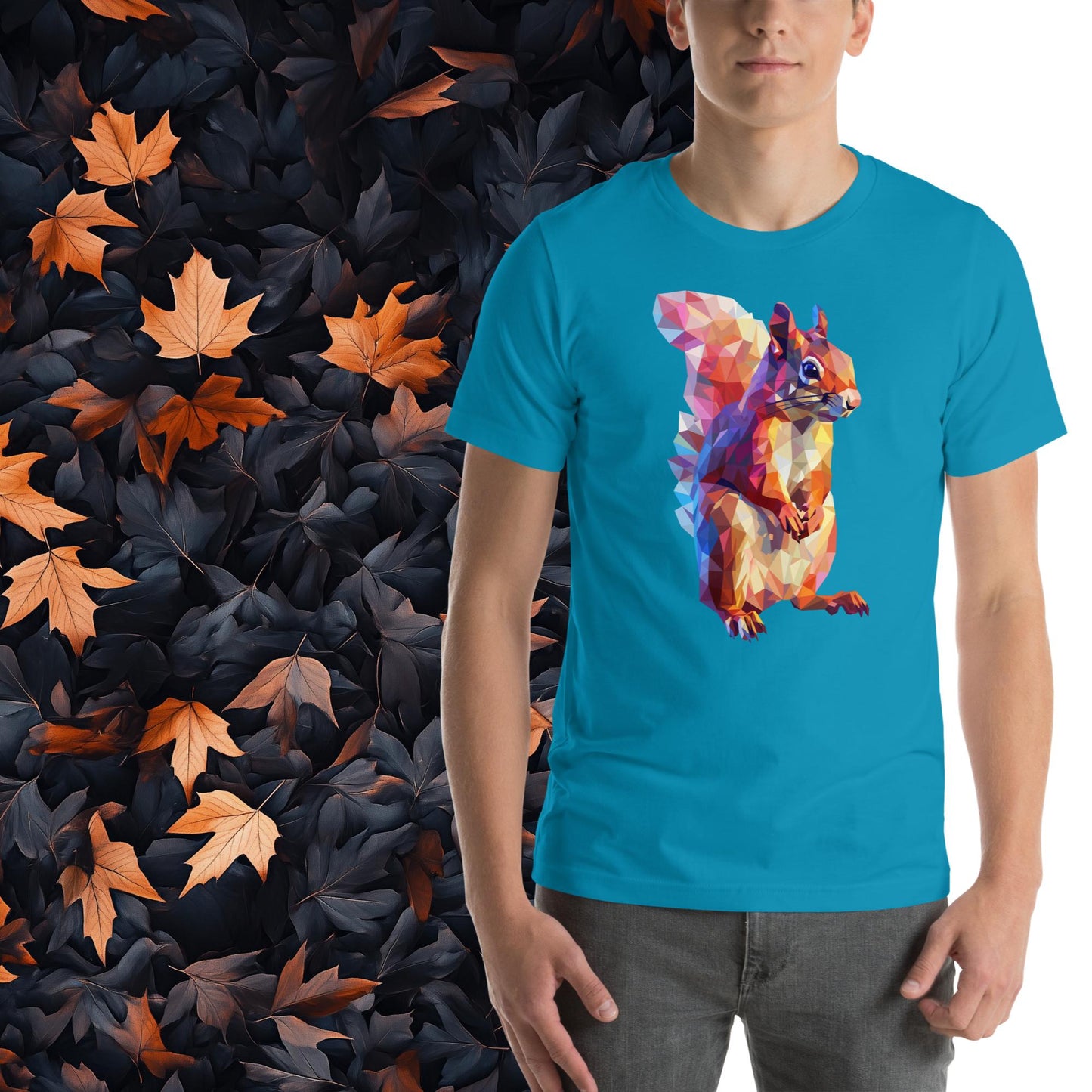 Prismatic Squirrel, Geometric Unisex Graphic T-Shirt