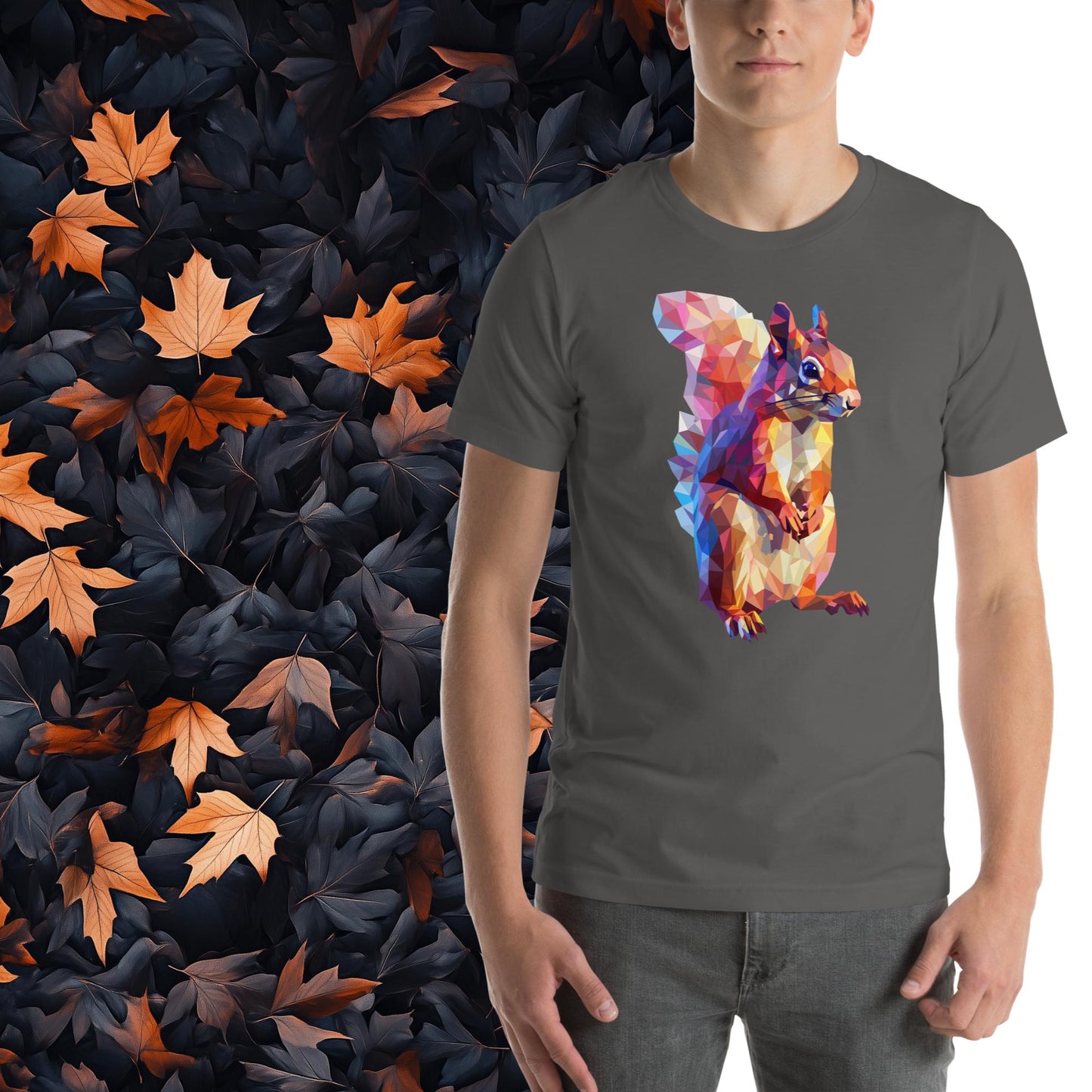 Prismatic Squirrel, Geometric Unisex Graphic T-Shirt