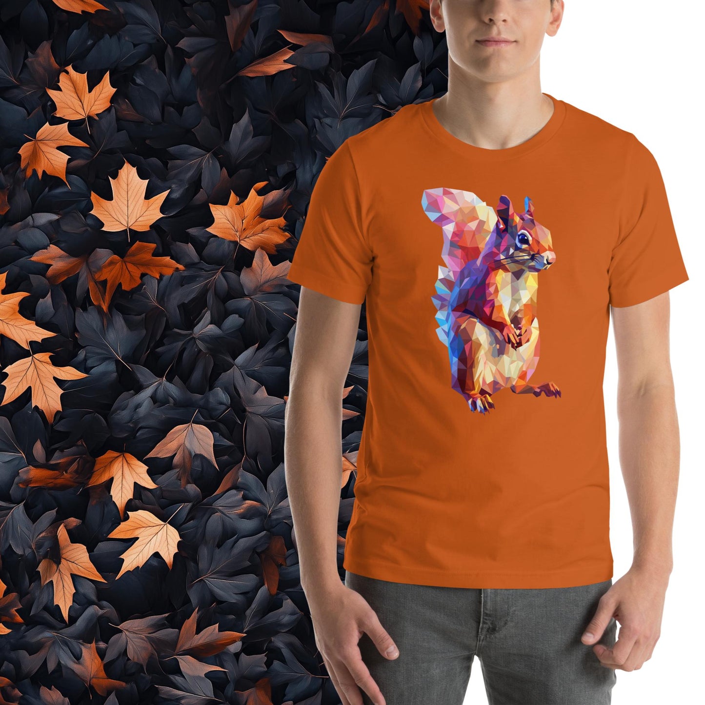 Prismatic Squirrel, Geometric Unisex Graphic T-Shirt