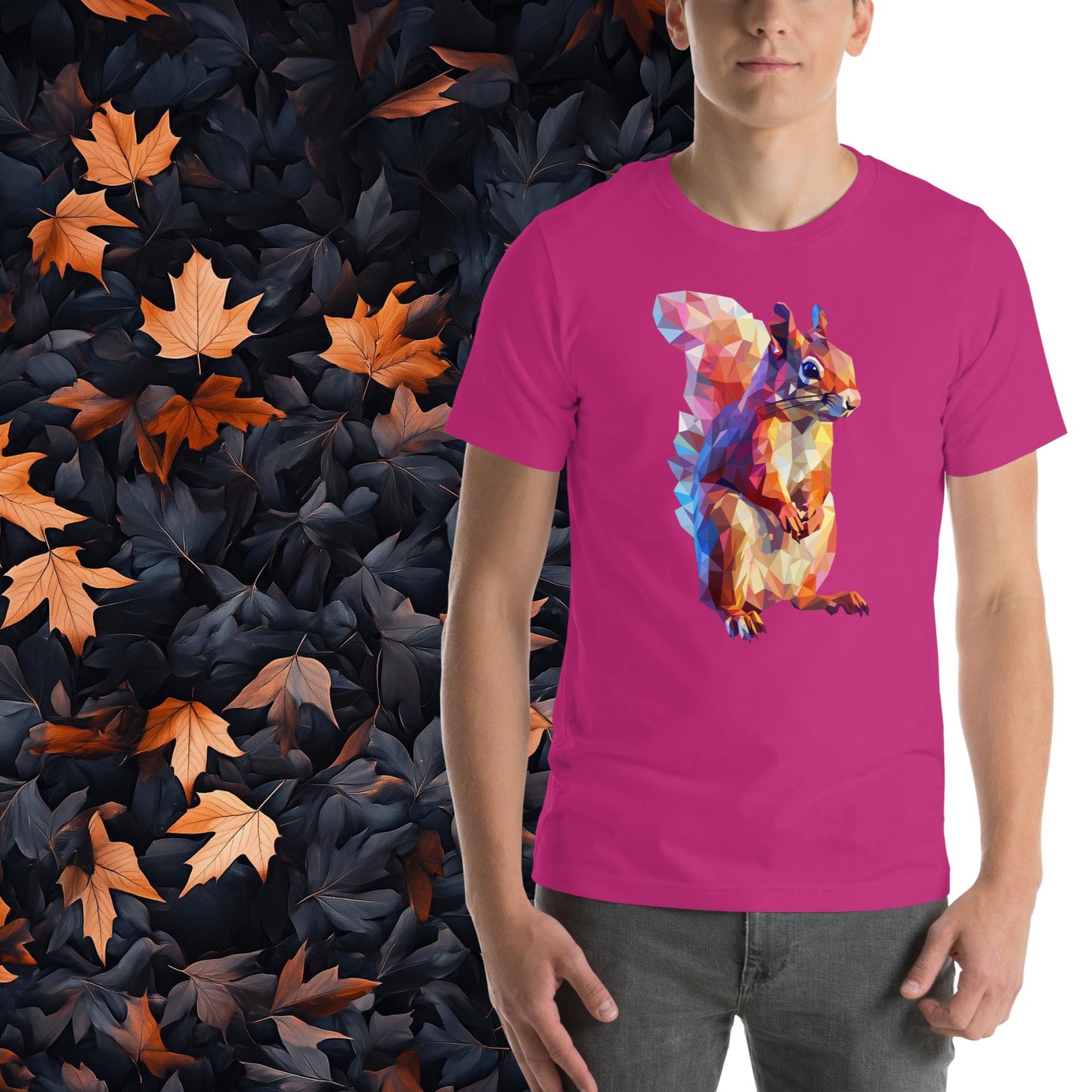 Prismatic Squirrel, Geometric Unisex Graphic T-Shirt