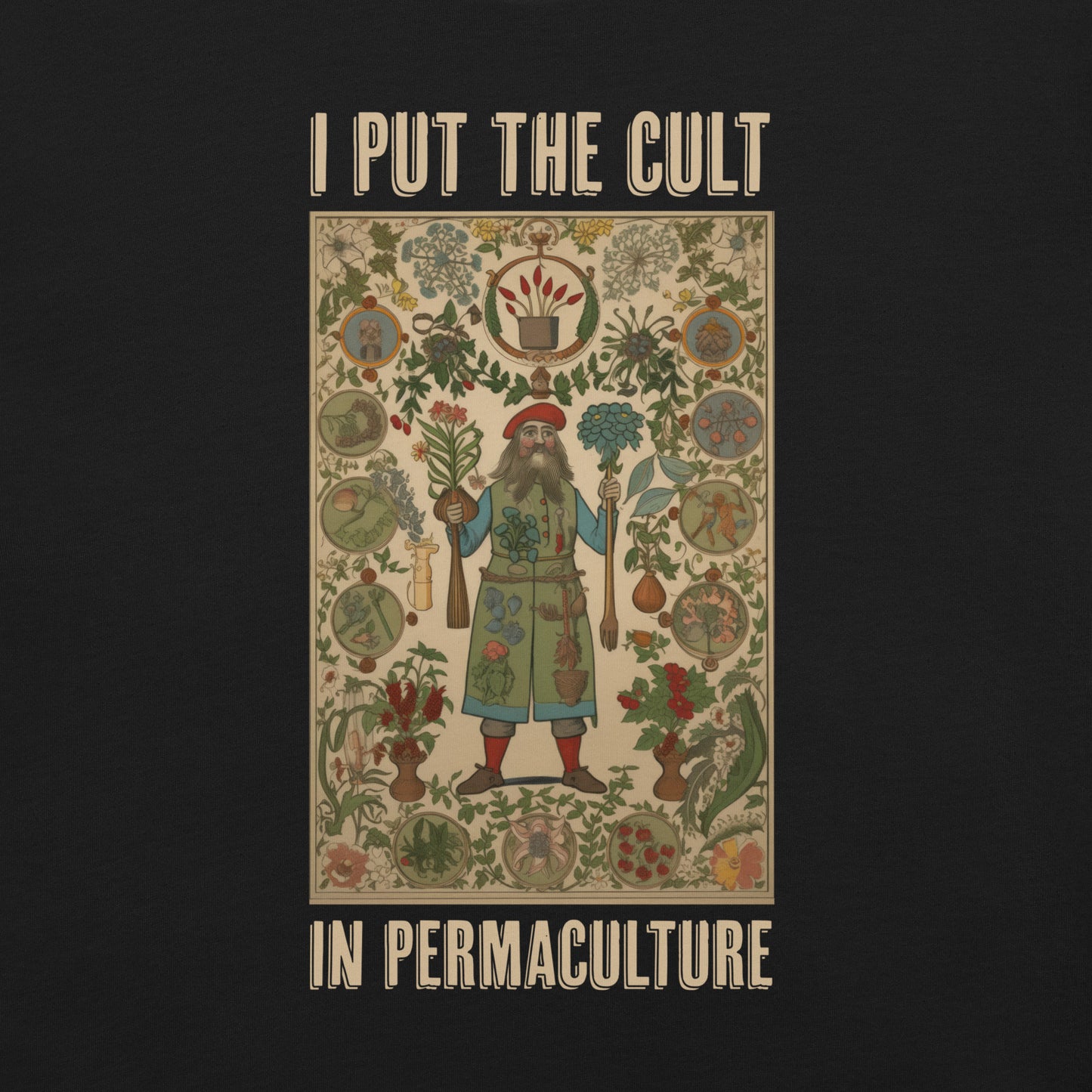 I Put the Cult in Permaculture, Unisex Gardening T-Shirt