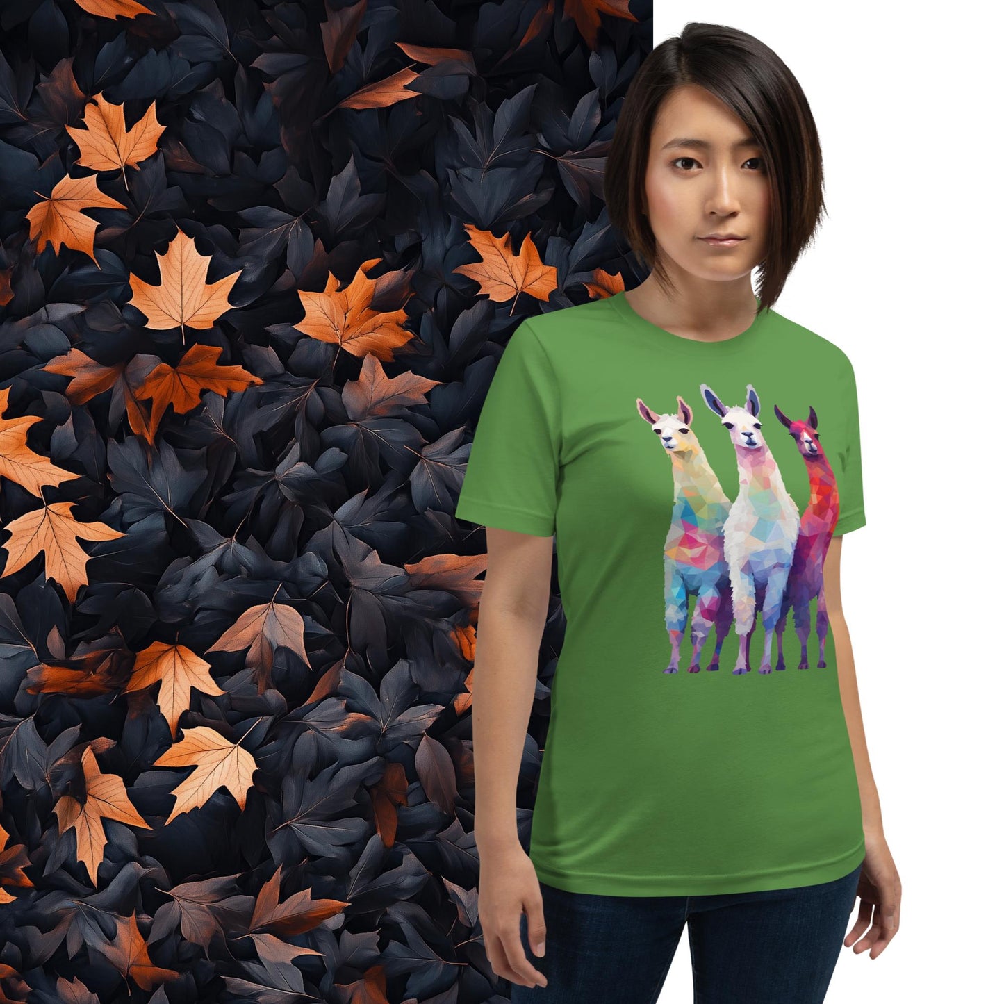 Prismatic Llamas, Geometric Unisex Graphic T-Shirt