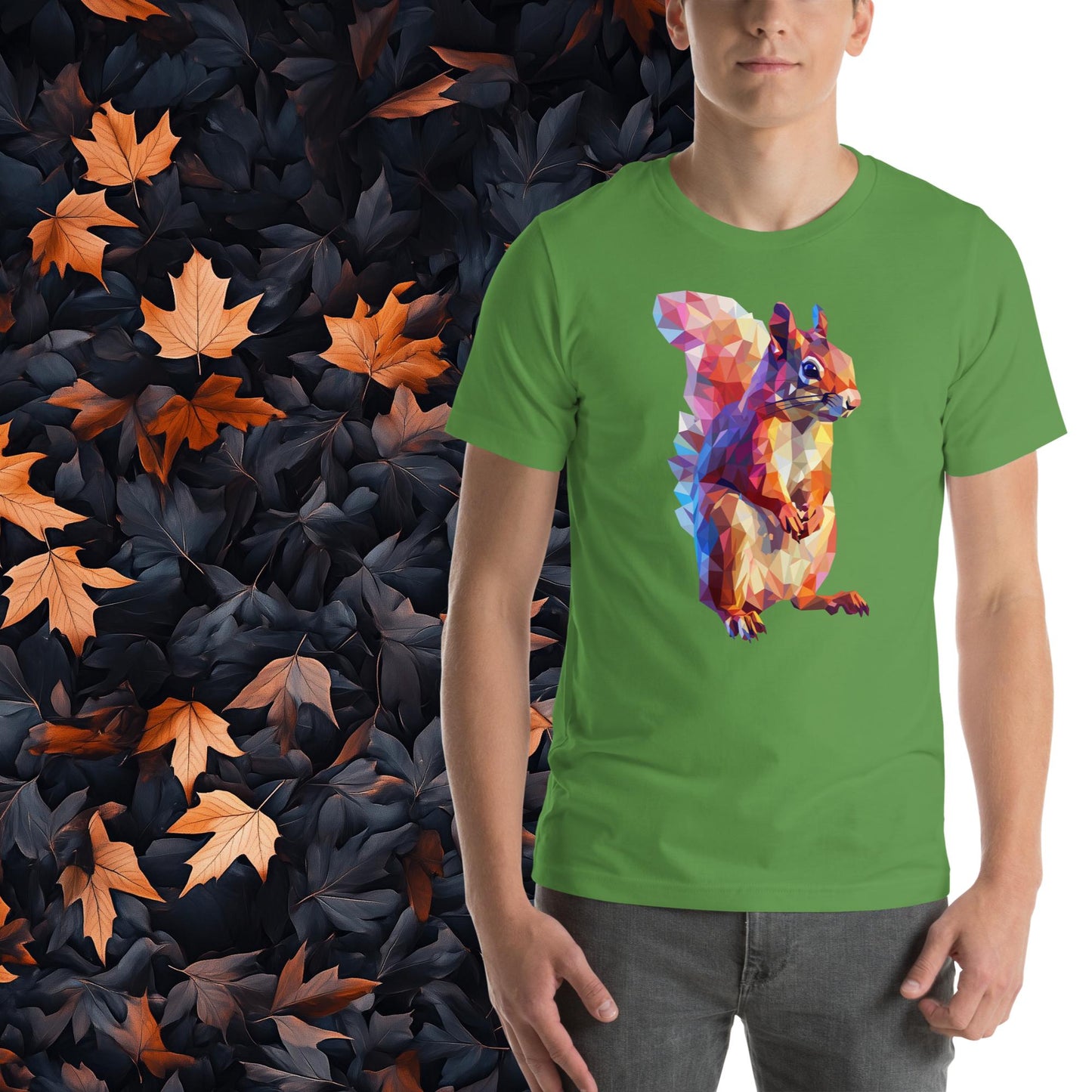 Prismatic Squirrel, Geometric Unisex Graphic T-Shirt