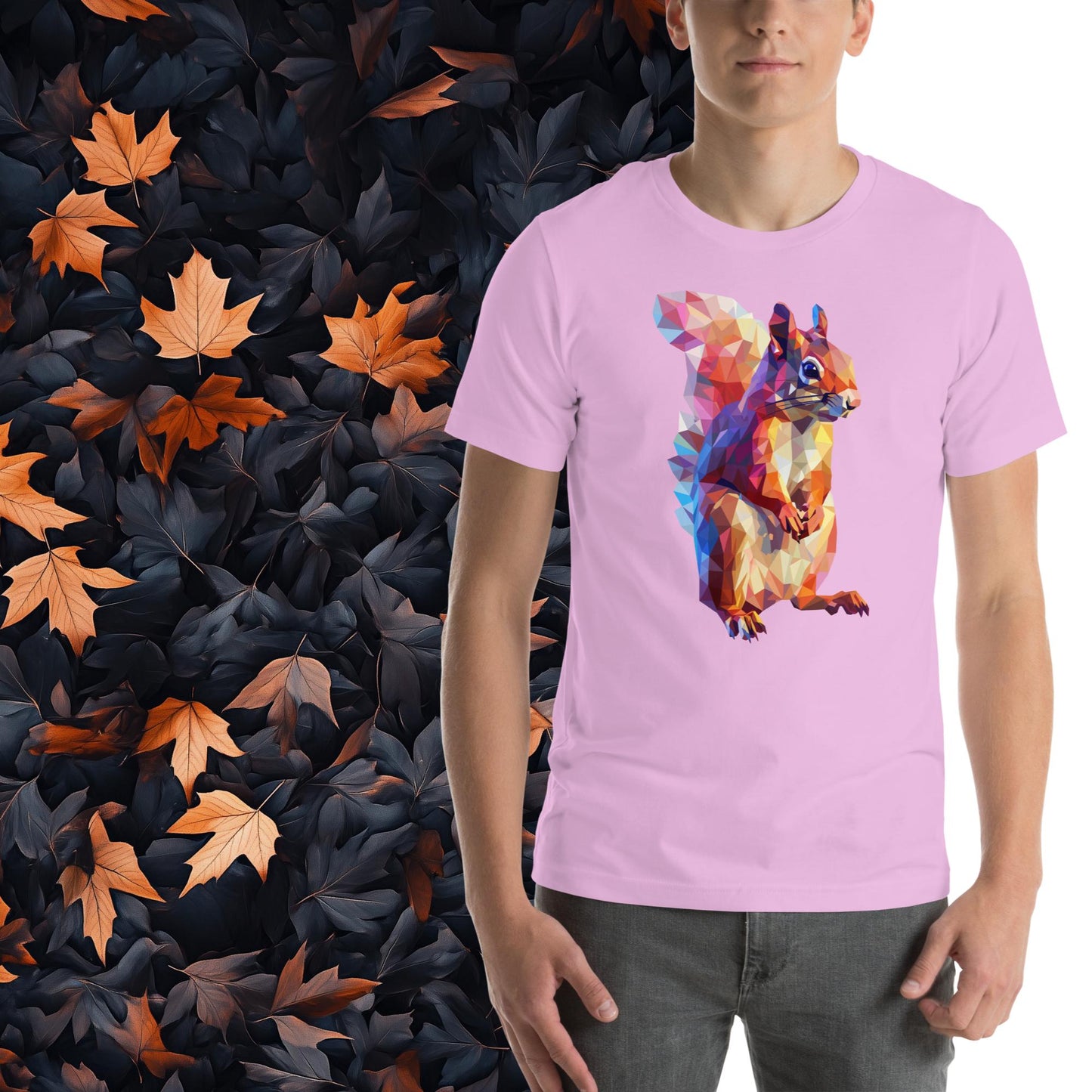 Prismatic Squirrel, Geometric Unisex Graphic T-Shirt