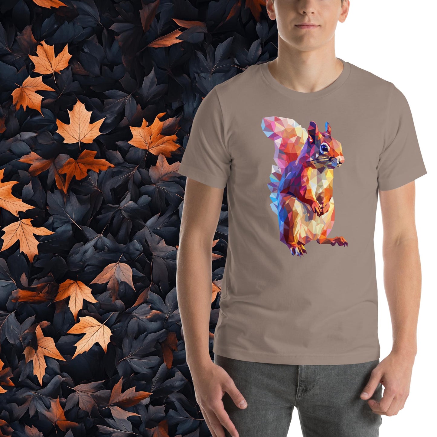 Prismatic Squirrel, Geometric Unisex Graphic T-Shirt