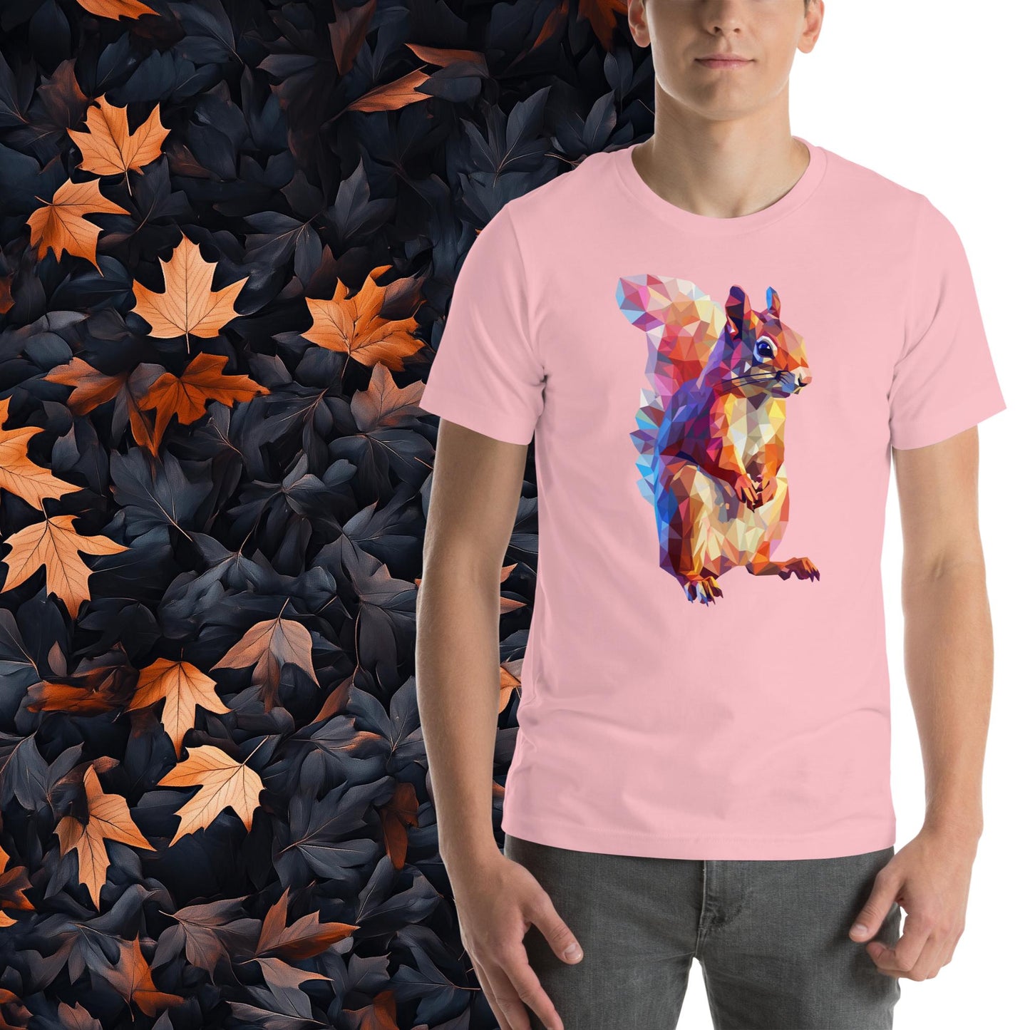 Prismatic Squirrel, Geometric Unisex Graphic T-Shirt