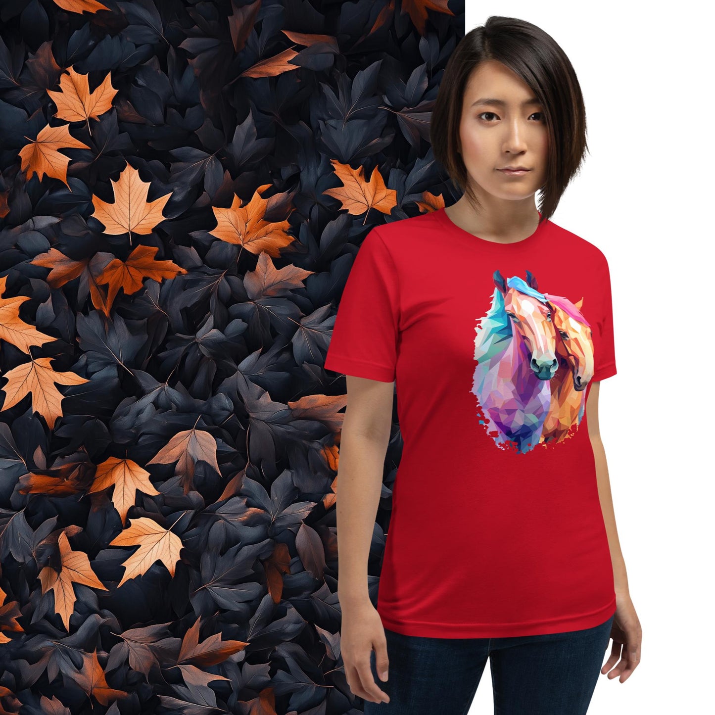 Prismatic Ponies, Geometric Unisex Graphic T-Shirt