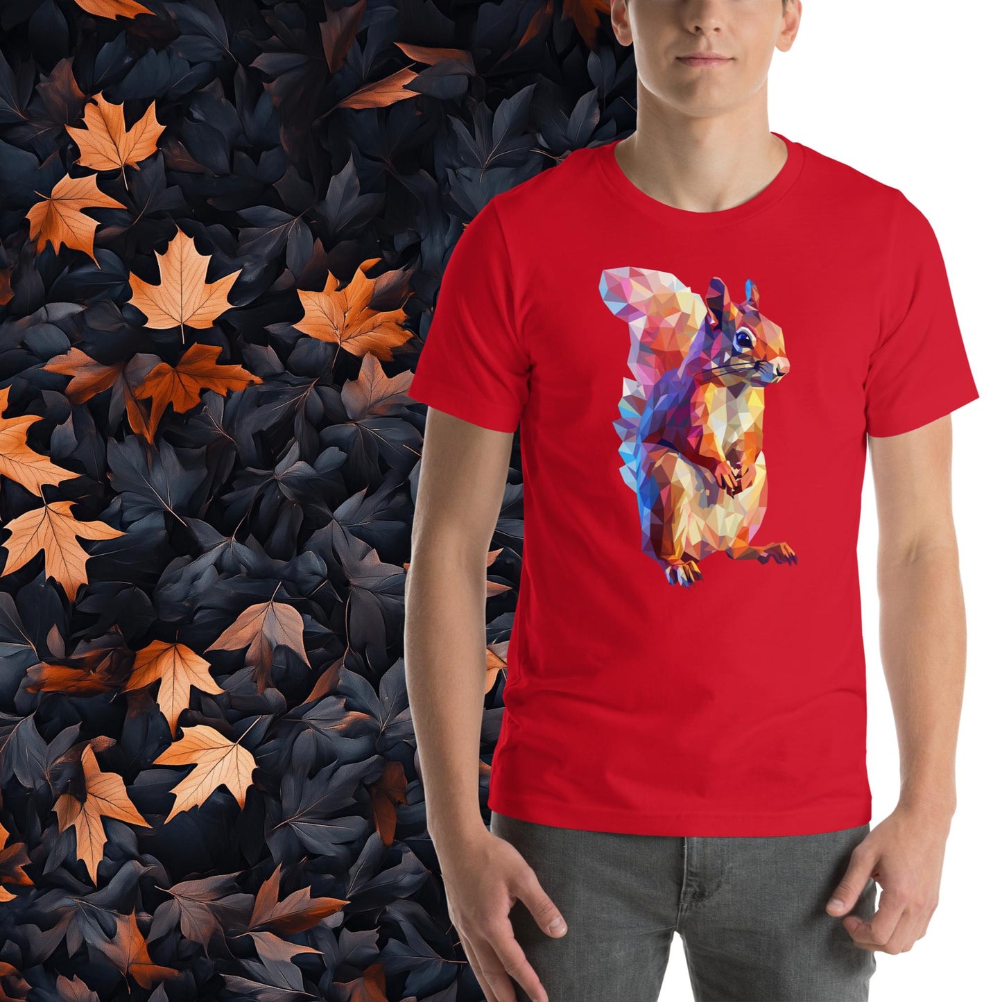 Prismatic Squirrel, Geometric Unisex Graphic T-Shirt