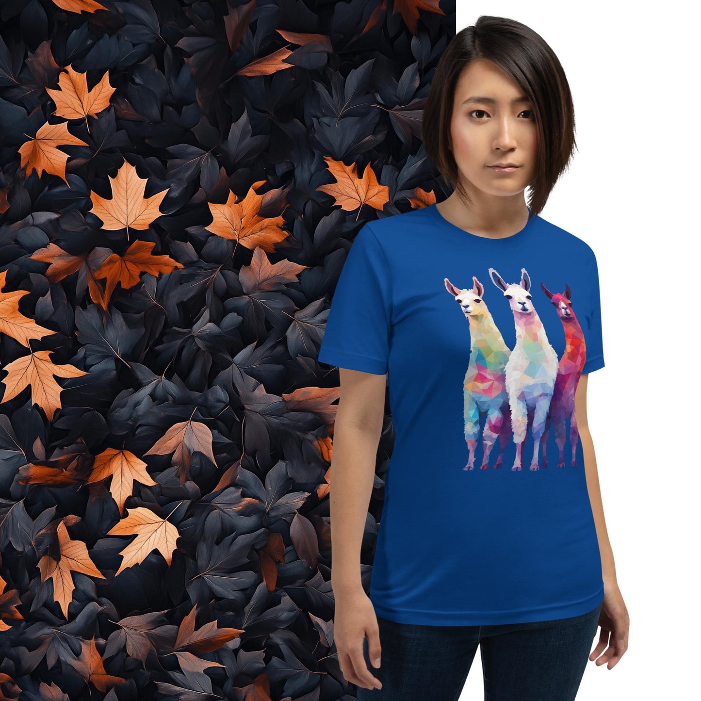 Prismatic Llamas, Geometric Unisex Graphic T-Shirt