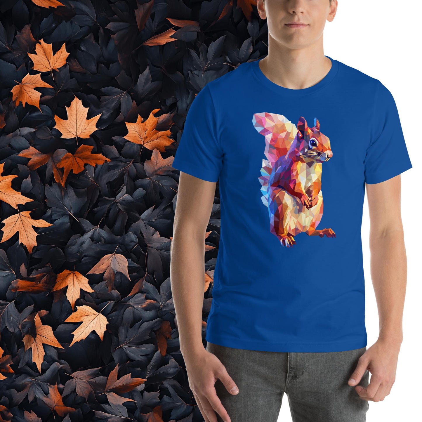 Prismatic Squirrel, Geometric Unisex Graphic T-Shirt