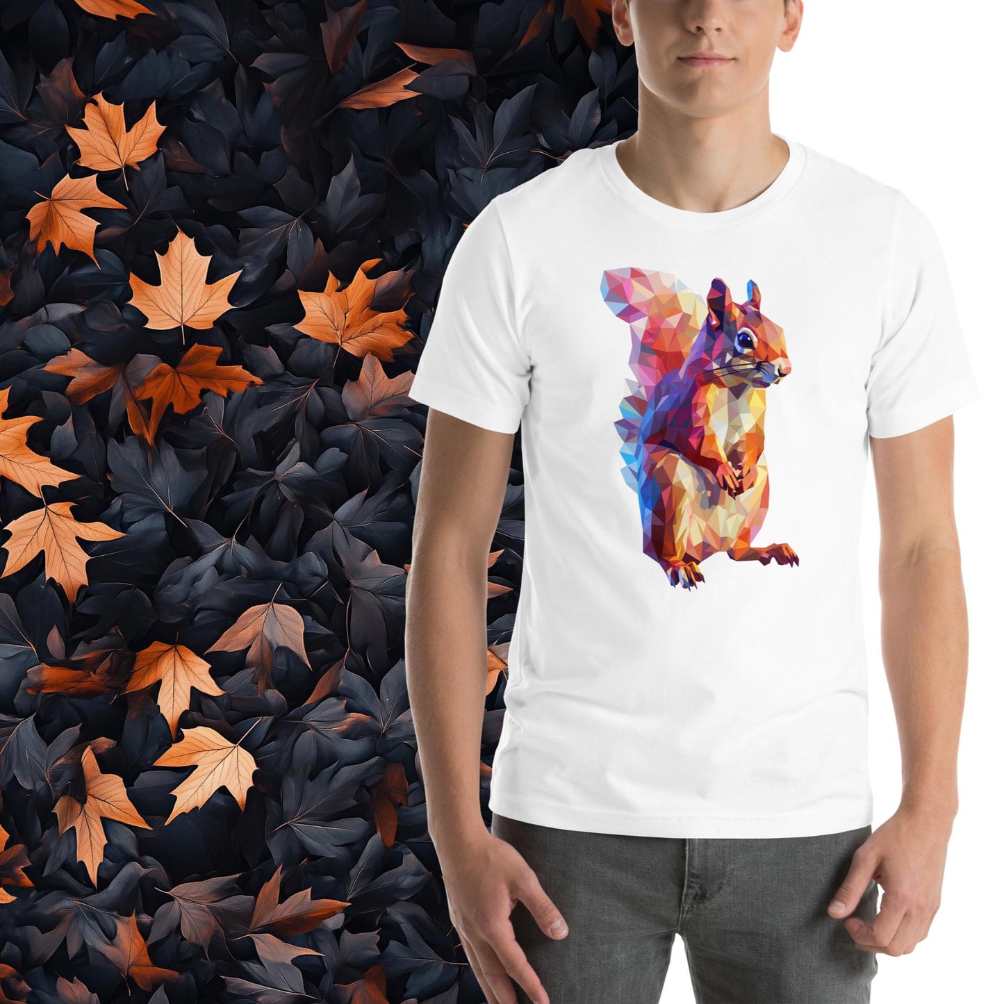 Prismatic Squirrel, Geometric Unisex Graphic T-Shirt