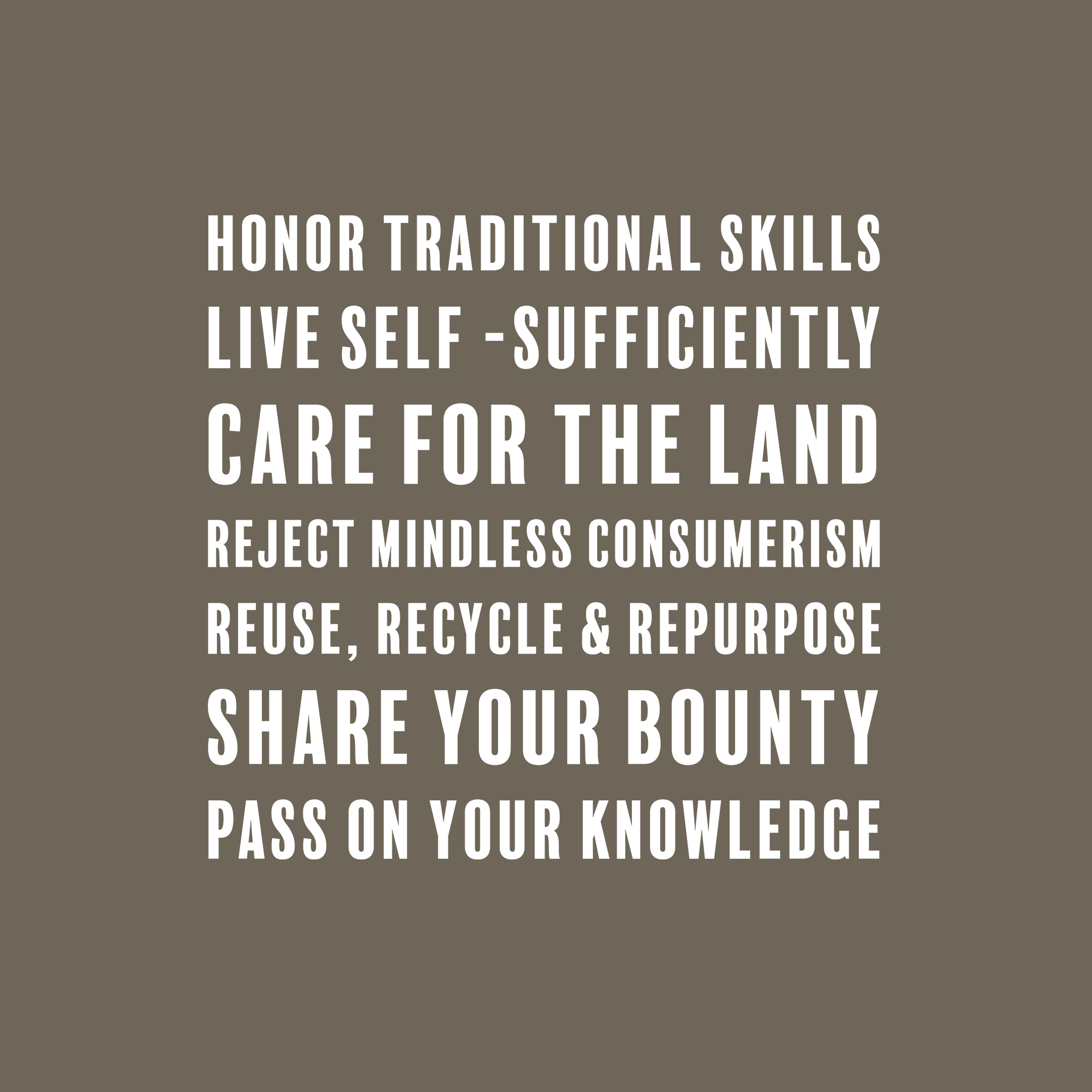 Homesteaders Credo