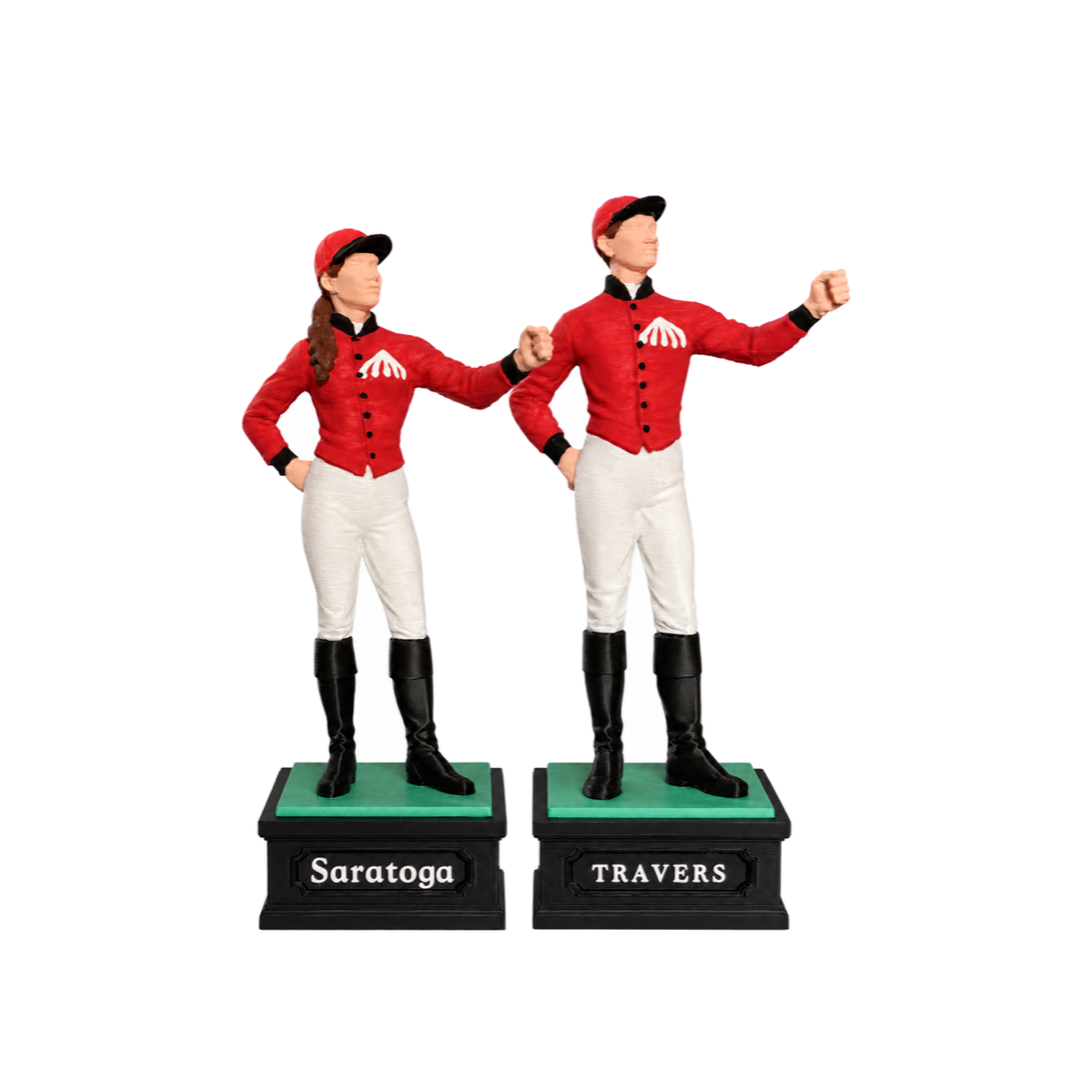Full Saratoga jockey statue, uncropped
