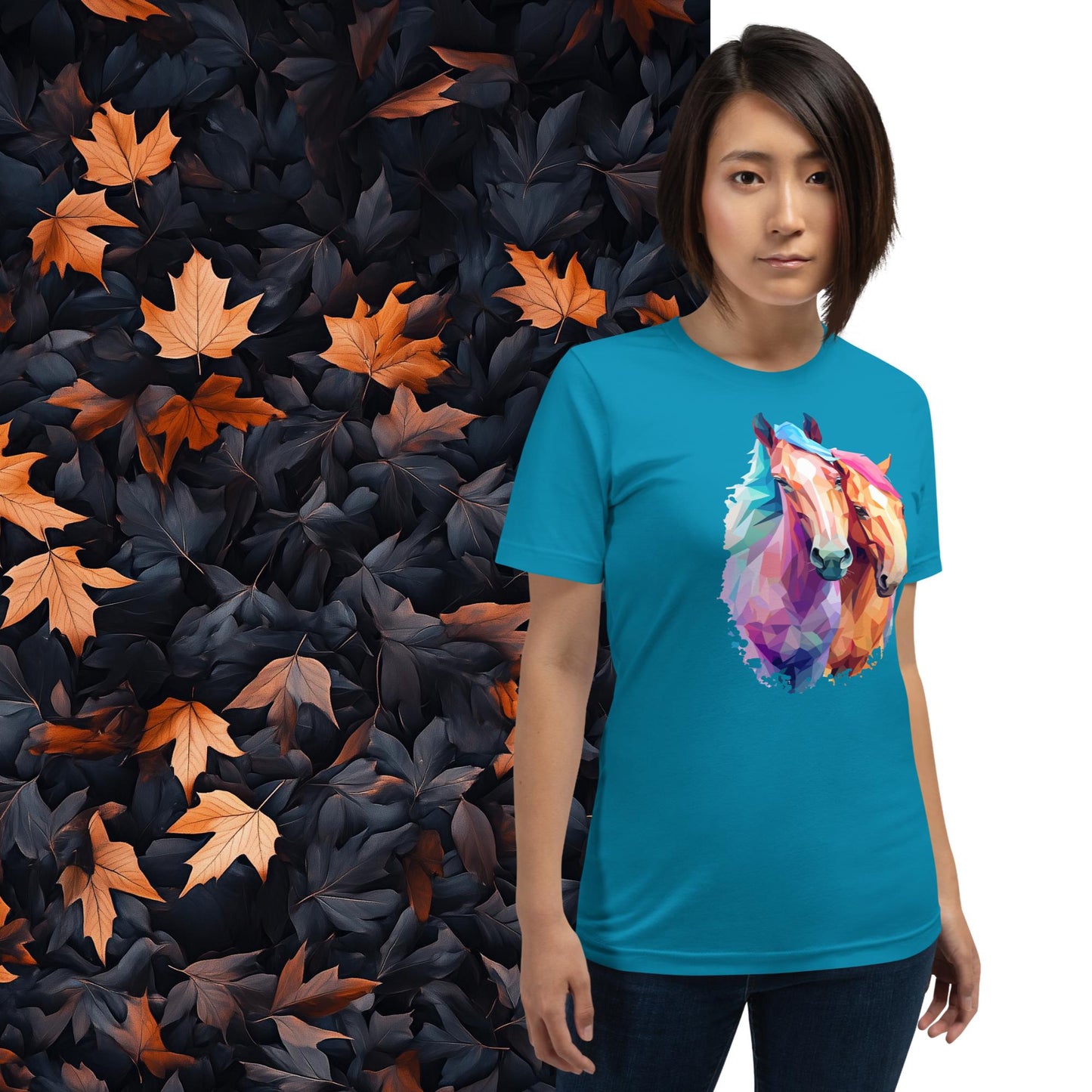 Prismatic Ponies, Geometric Unisex Graphic T-Shirt