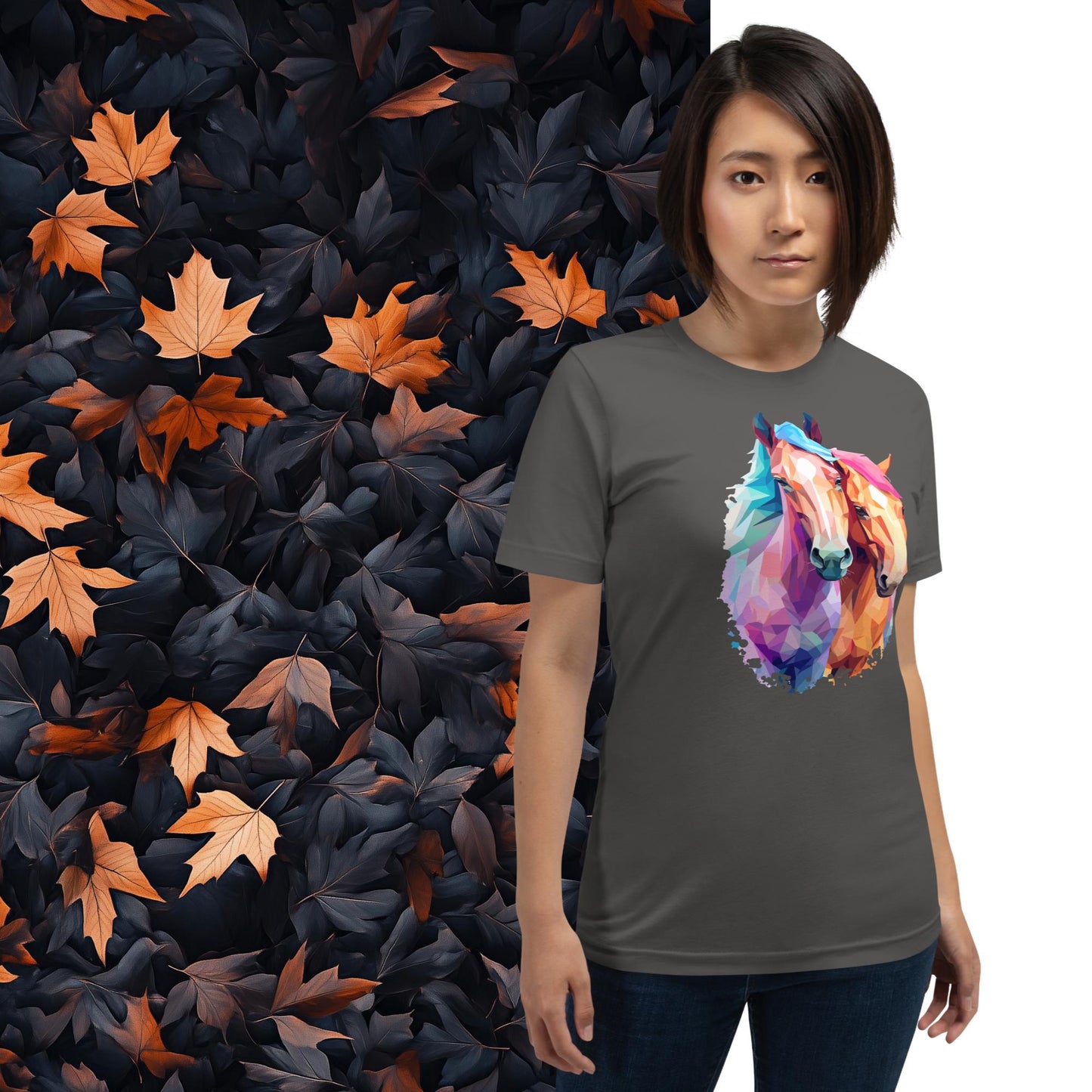 Prismatic Ponies, Geometric Unisex Graphic T-Shirt