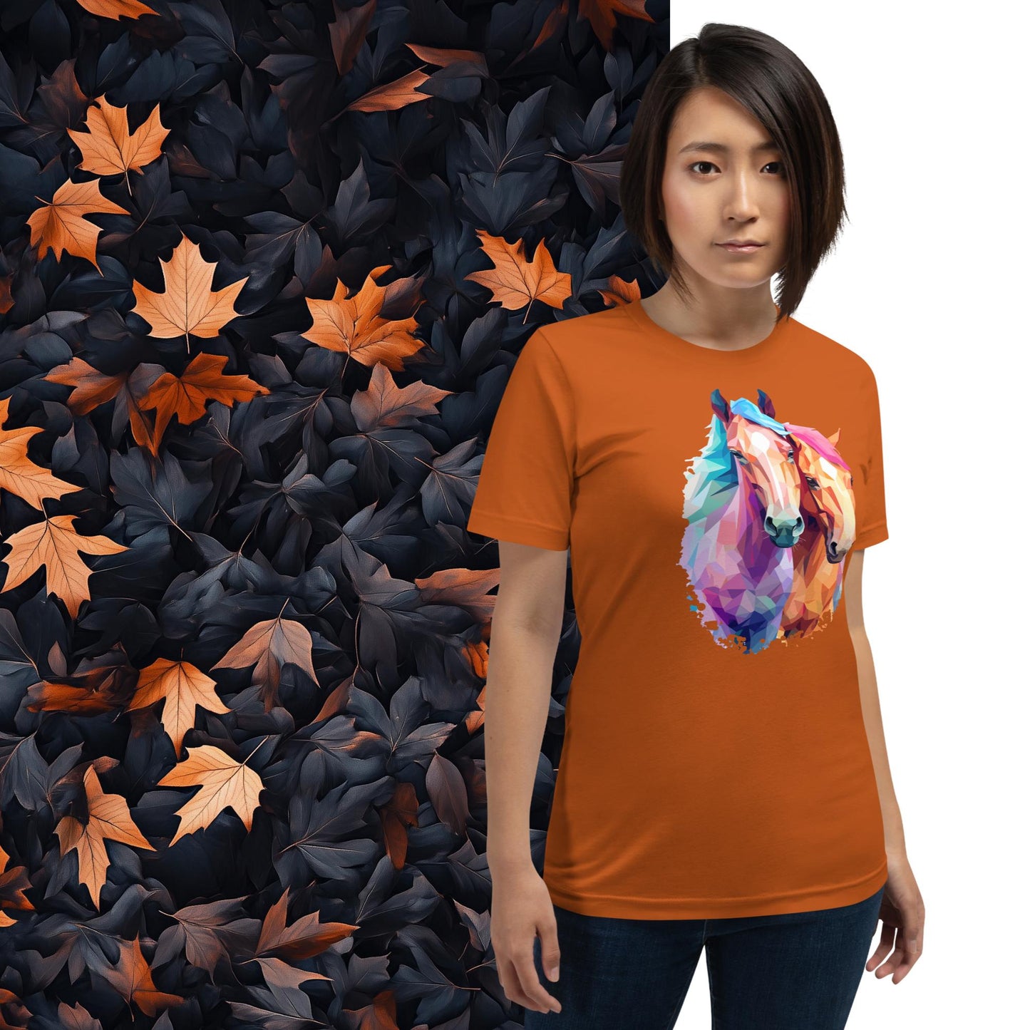 Prismatic Ponies, Geometric Unisex Graphic T-Shirt