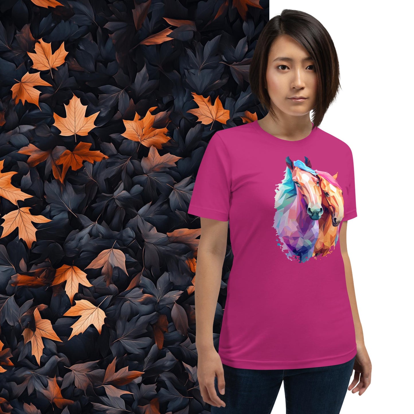 Prismatic Ponies, Geometric Unisex Graphic T-Shirt