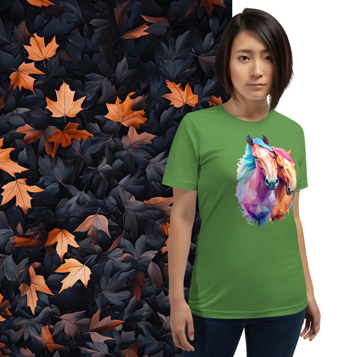 Prismatic Ponies, Geometric Unisex Graphic T-Shirt