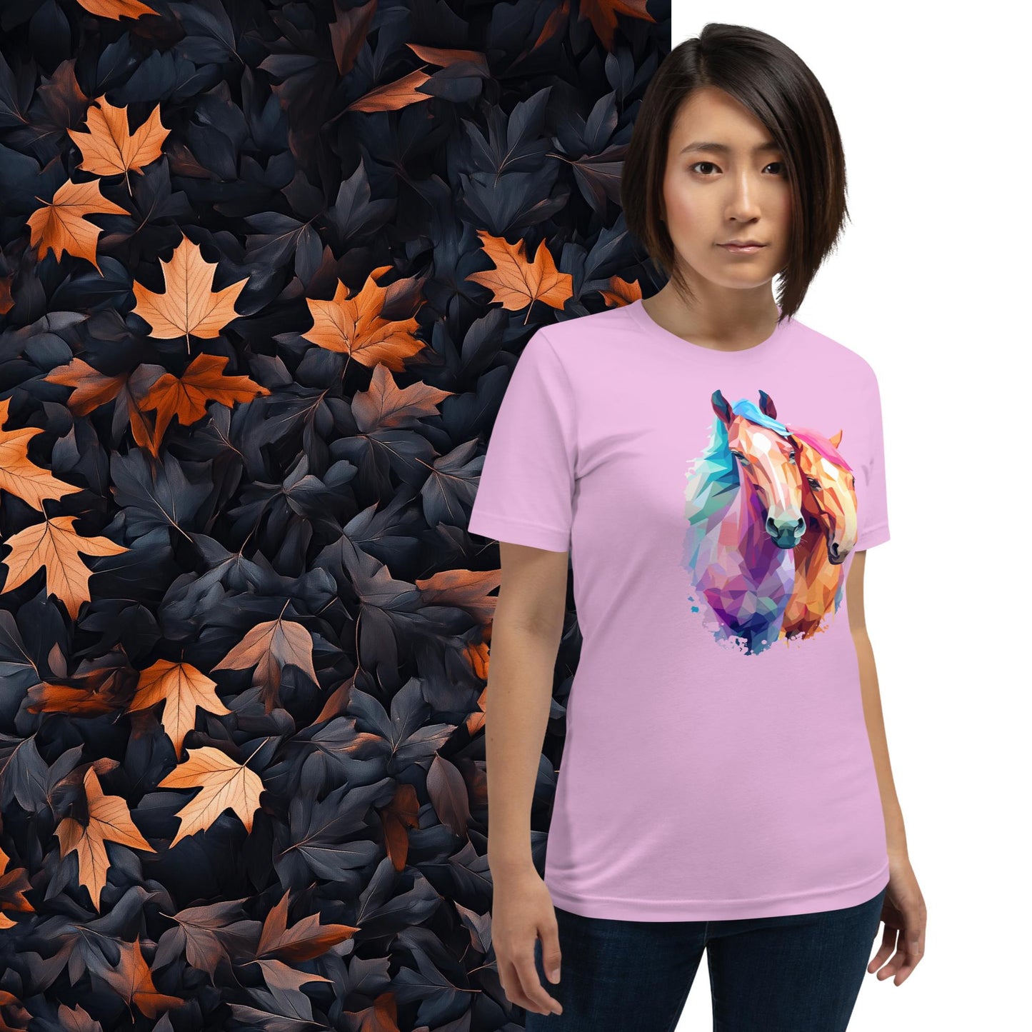 Prismatic Ponies, Geometric Unisex Graphic T-Shirt
