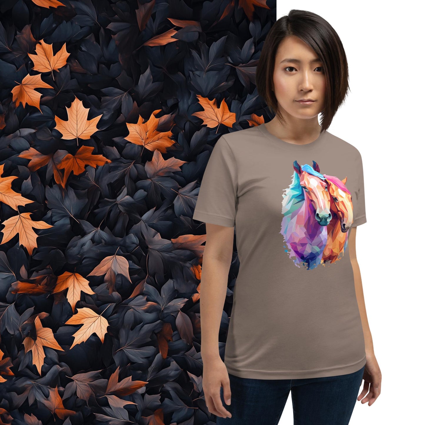 Prismatic Ponies, Geometric Unisex Graphic T-Shirt