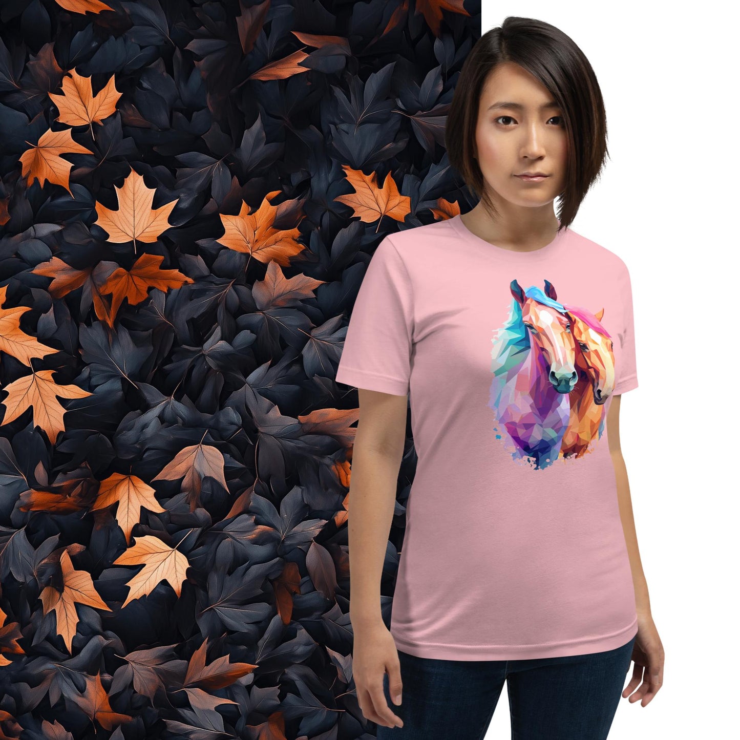 Prismatic Ponies, Geometric Unisex Graphic T-Shirt