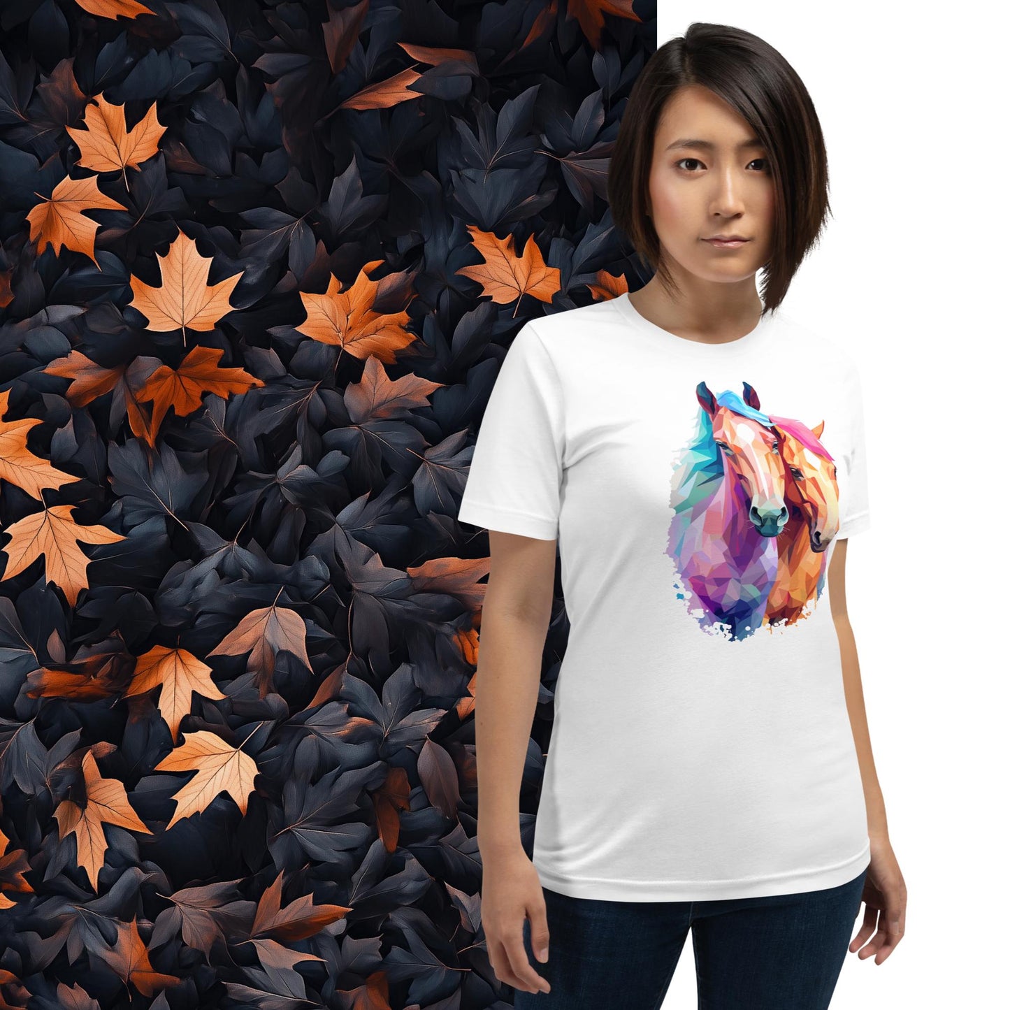 Prismatic Ponies, Geometric Unisex Graphic T-Shirt