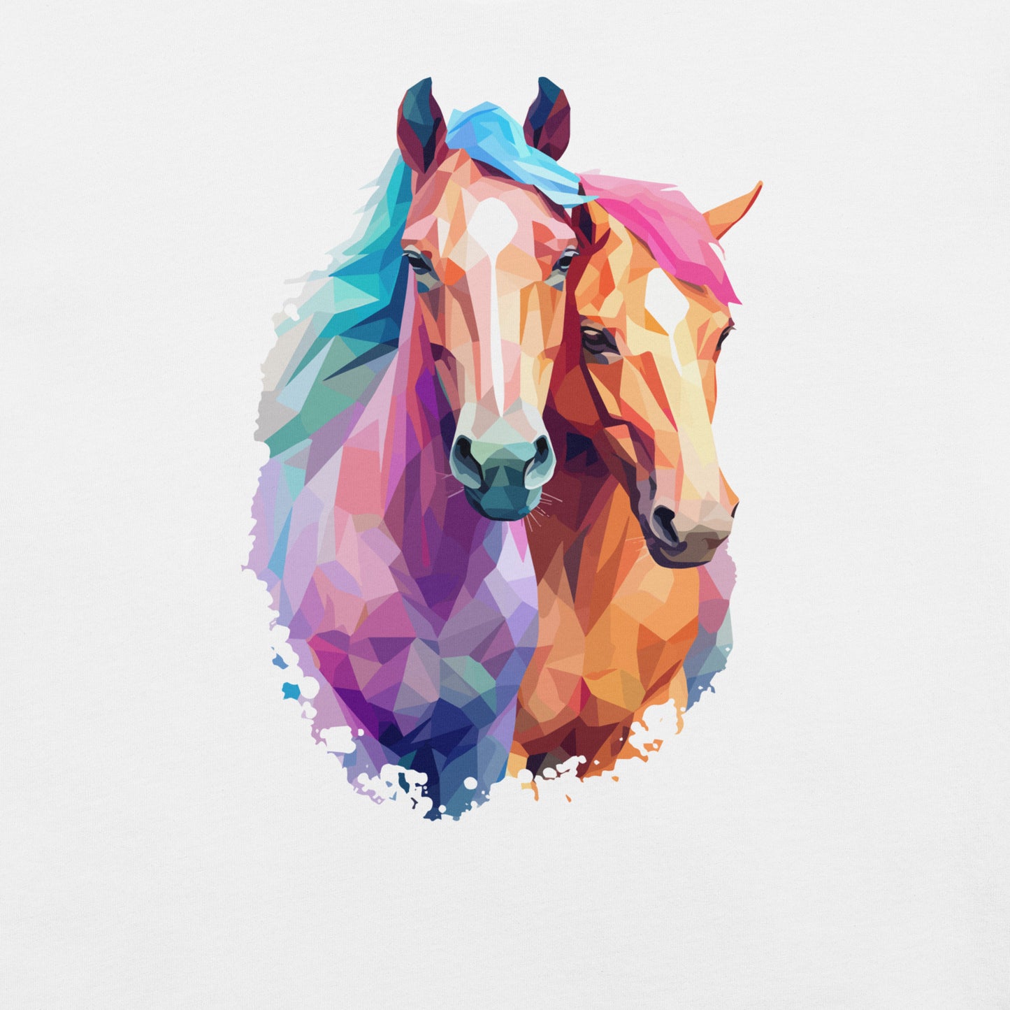 Prismatic Ponies, Geometric Unisex Graphic T-Shirt