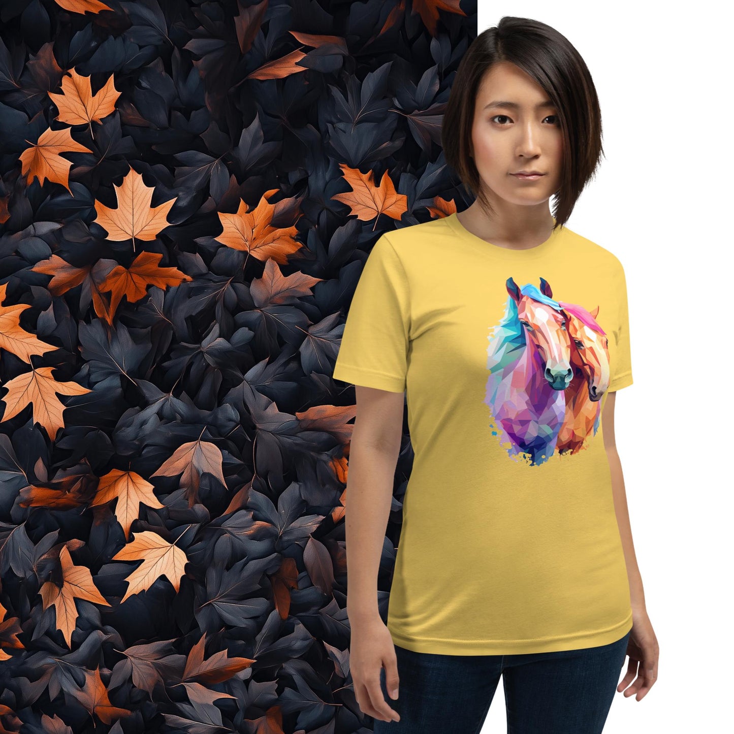 Prismatic Ponies, Geometric Unisex Graphic T-Shirt